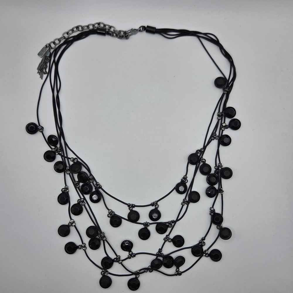 Simply Vera Vera Wang Black Beaded Multi Strand Layered Statement Necklace